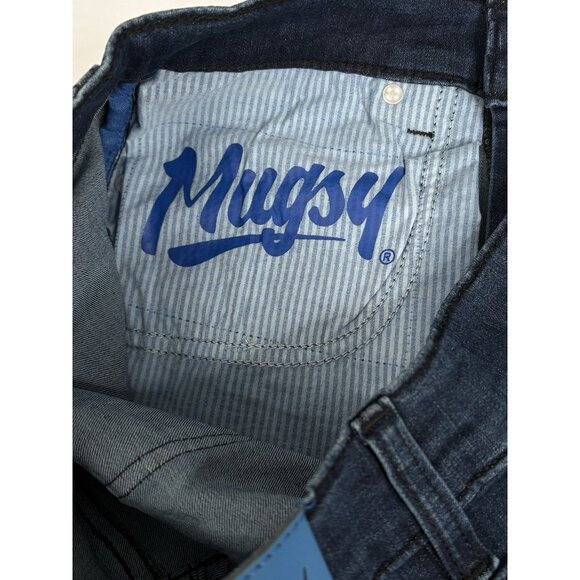Mugsy Studio Blues Jeans Mens 28x29 Blue Slim Straight Stretch Dark Denim - Picture 8 of 13